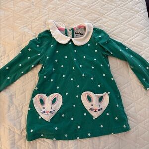 Mini Boden Green Dress with Bunny Pockets